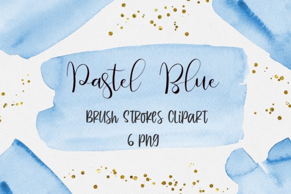 Pastel Blue Watercolor Brush Strokes for Backgrounds