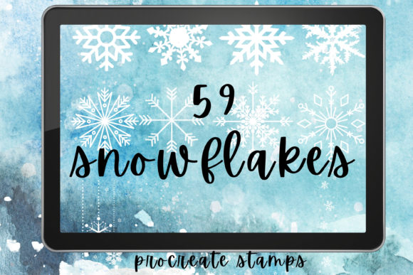 Reviewing 59 Snowflakes Procreate Stamps & Brushes