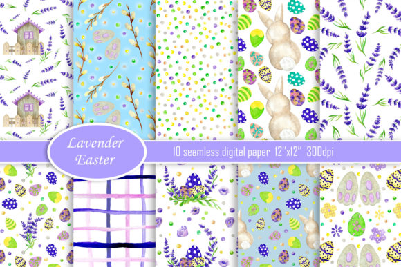 Reviewing Easter Digital Paper, Easter Watercolor for Stitching
