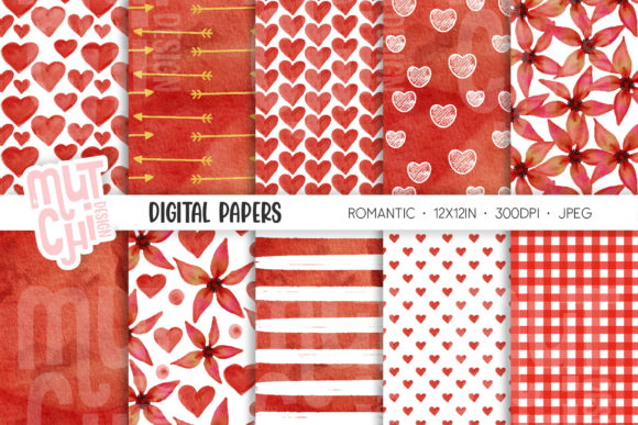 Romantic Watercolor Digital Paper Set & Patterns Review