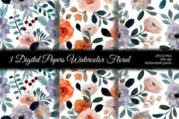 Seamless Pattern Floral Watercolor 108 for Patterns