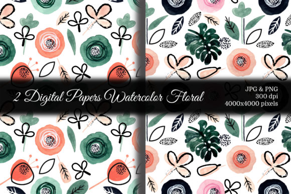 Seamless Pattern Floral Watercolor 115 for Patterns