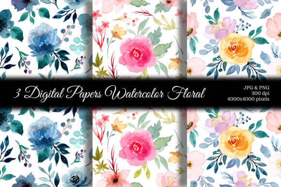 Seamless Pattern Floral Watercolor 121 for Patterns