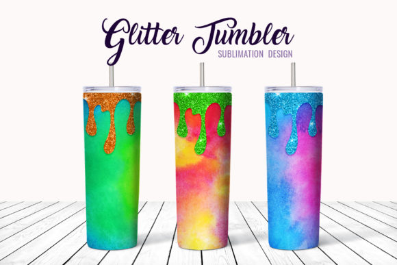 Skinny Tumbler Design Glitter Watercolor Review