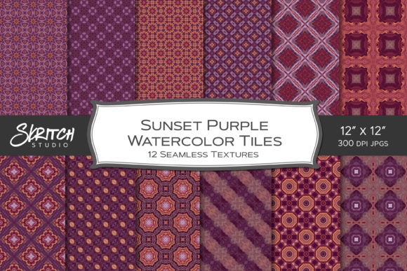 Sunset Purple Watercolor Tile Patterns Review