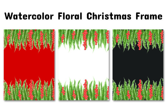 Watercolor 3 Greenary Christmas Card for Websites