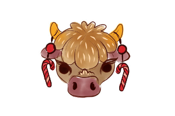 Watercolor Baby Bison Head with Christmas Ornaments Review