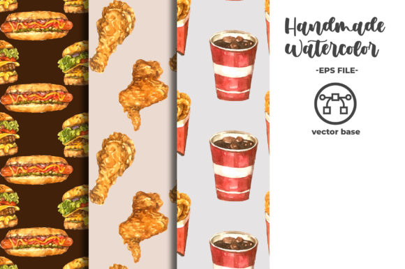 Watercolor Fast Food Pattern: A Designer's Review