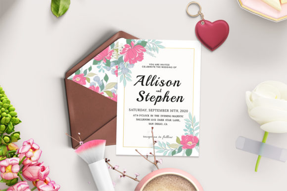 Watercolor Flowers Wedding Invitation: Print Templates Review