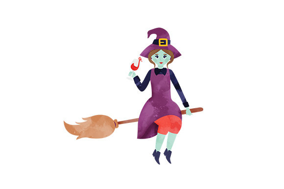 Watercolor Green Witch: A Halloween Branding Gem