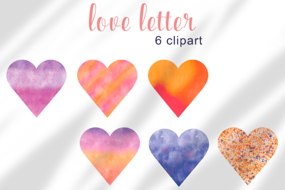 Watercolor Hearts: Valentine Decorative Elements