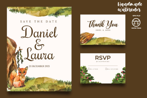 Watercolor Invitation Template for Print Templates