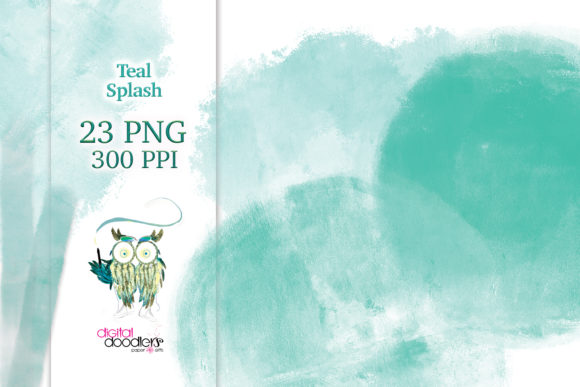 Watercolor Teal Splash Graphics: Premium Textures