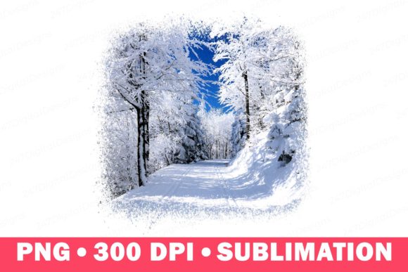 Winter Digital Background Scenes Clipart for Print Templates