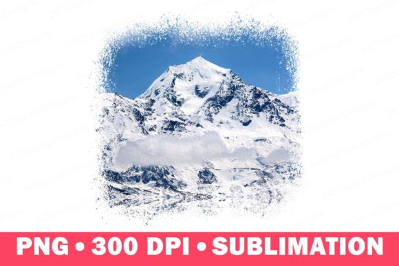 Winter Mountain PNG for Print Templates