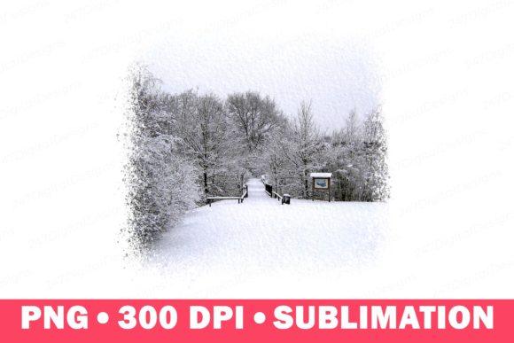 Winter Scenes Clipart Holiday Snow PNG for Print Templates